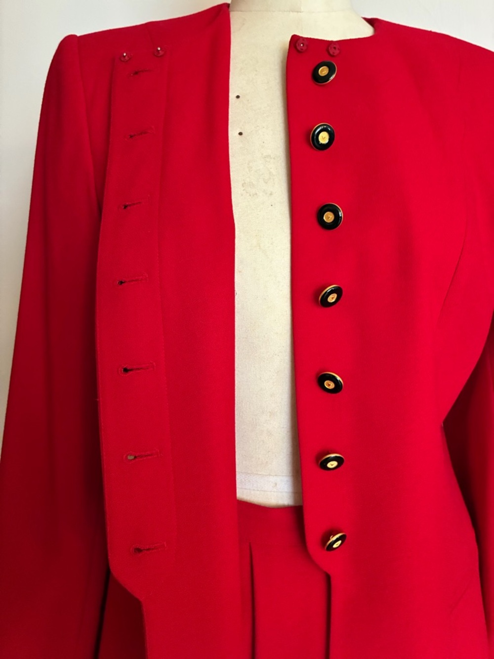 Kasper ASL Red 3 Piece Ensemble “Mad Men” Inspired Rayon Power Suit 60s Vibe - Picture 6 of 16